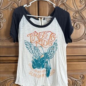 Lucky Brand Black and White Graphic Tee